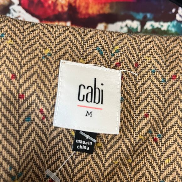 Cabi Size Medium Penny Speckled Herringbone Jacket Brown 3170 Cotton Blend - Picture 3 of 6